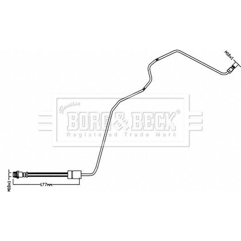 Borg & Beck Brake Hydraulic Hose Line Rear BBH8551