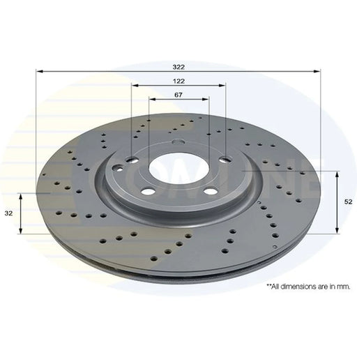 Comline 2 x Perforated/Vented Front Brake Discs ADC2850V