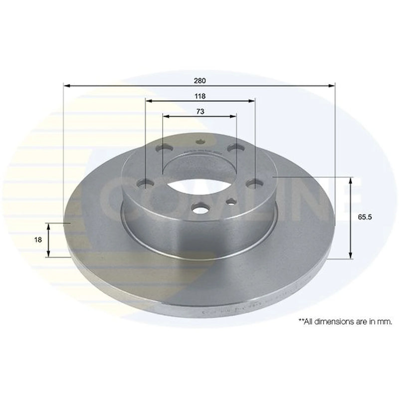 Comline 2 x Solid Front Brake Discs ADC1534