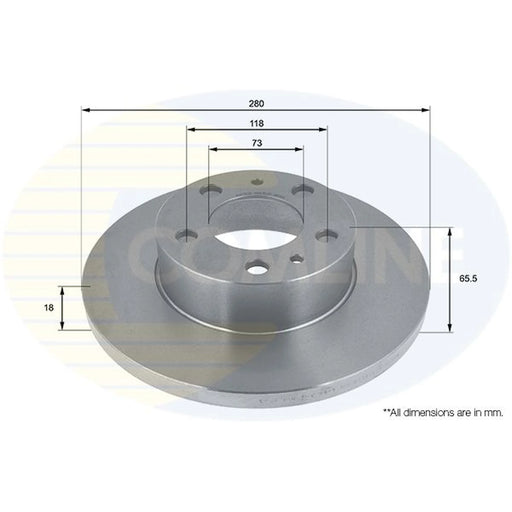 Comline 2 x Solid Front Brake Discs ADC1534
