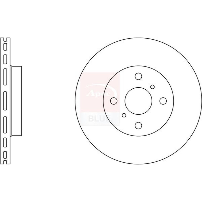 Apec 2 x Vented Front Brake Discs SDK6435