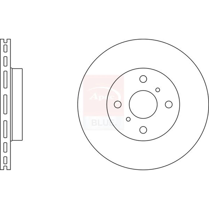 Apec 2 x Vented Front Brake Discs SDK6435
