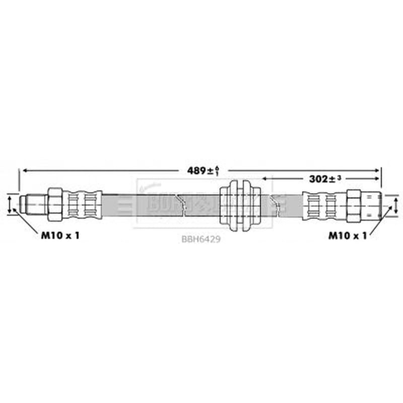 Borg & Beck Brake Hydraulic Hose Line Front Left BBH6429