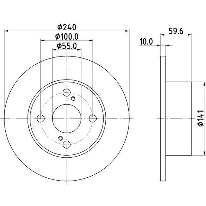 DON 2 x Solid Rear Brake Discs PCD14772