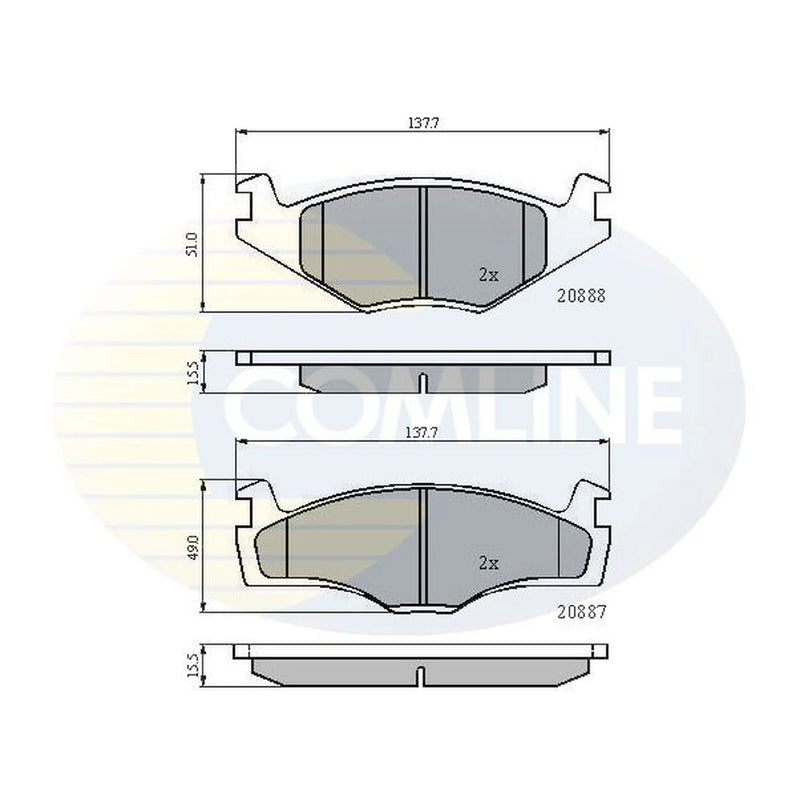 Comline 4 x Front Brake Pad Set CBP0148