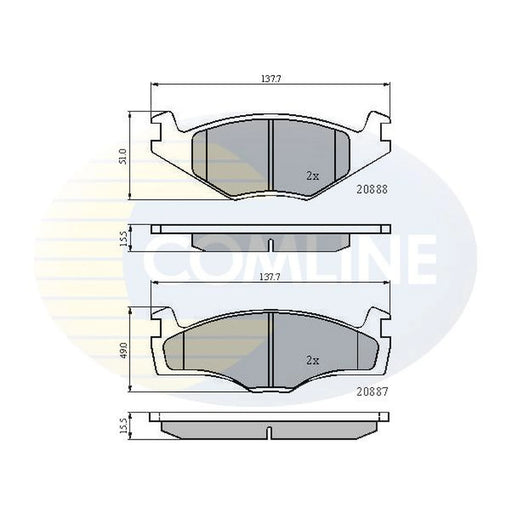 Comline 4 x Front Brake Pad Set CBP0148