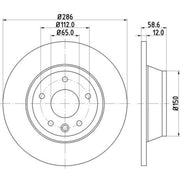 DON 2 x Solid Rear Brake Discs PCD13912