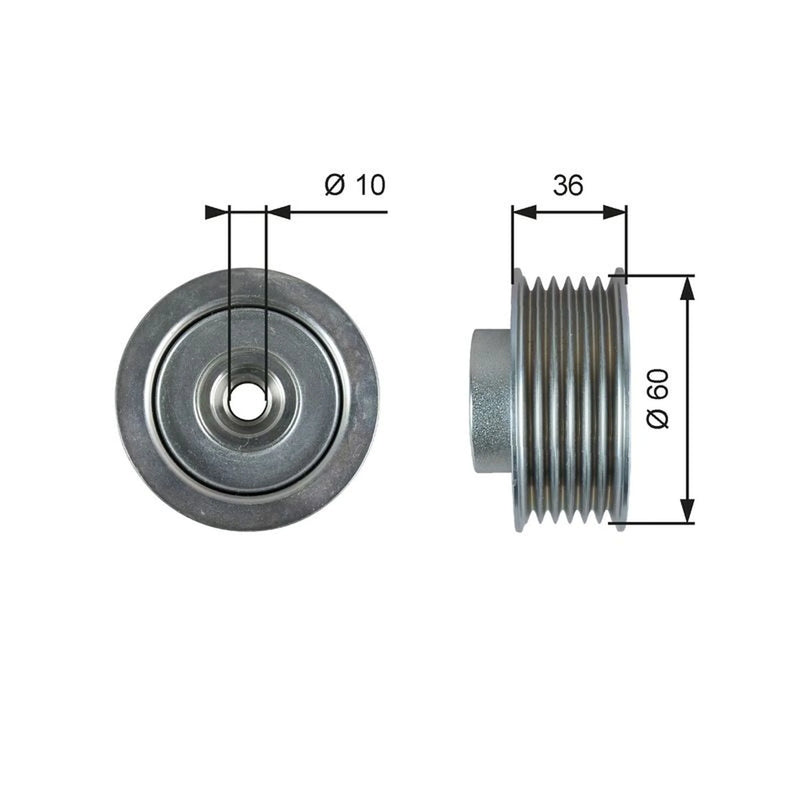 Gates V-Ribbed Belt Deflection/Guide Pulley T36753