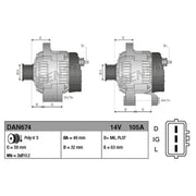 Denso Car Alternator 12V DAN674