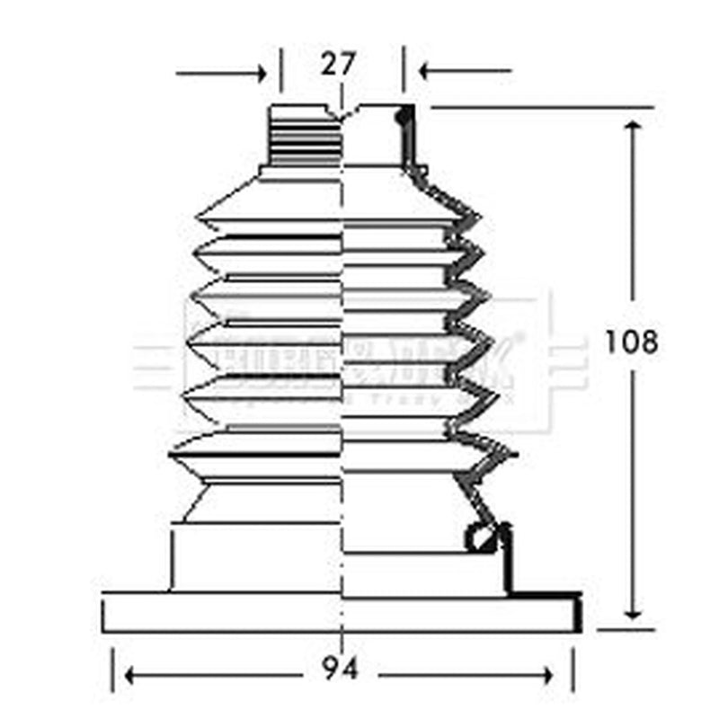 Borg & Beck Drive Shaft Bellow Kit Front Left Thermoplast BCB2788