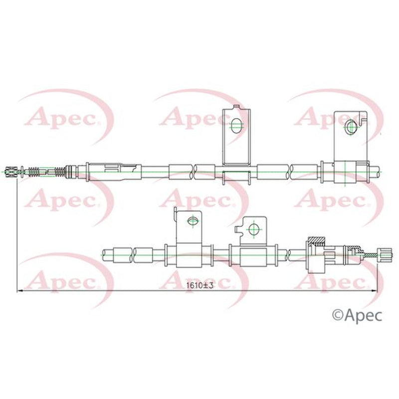 Apec Handbrake Cable Left Rear CAB1229