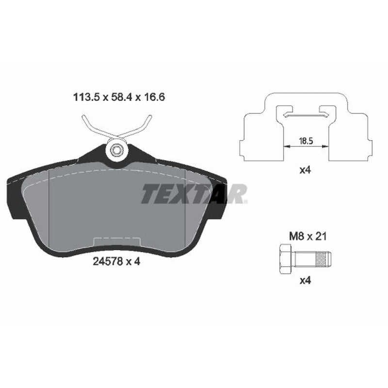 Textar Rear Brake Pad Set 2457801