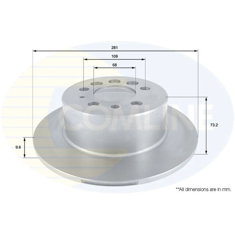 Comline 2 x Solid Rear Brake Discs ADC1902