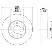 Mintex 2 x Solid Front Brake Discs MDC993