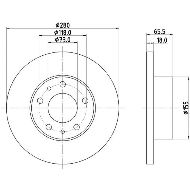 Mintex 2 x Solid Front Brake Discs MDC993
