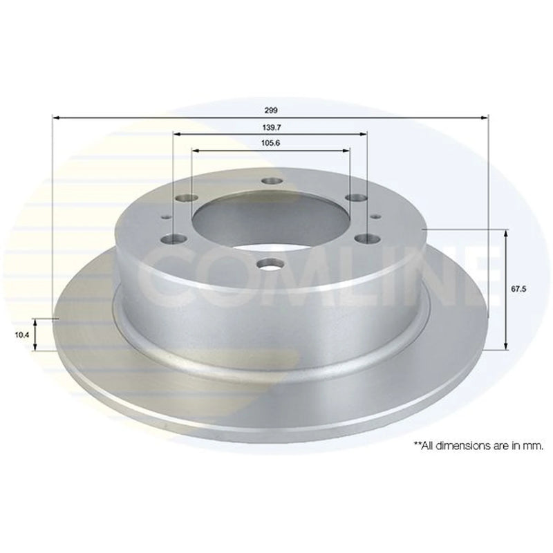 Comline 2 x Solid Rear Brake Discs ADC1016