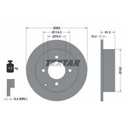 Textar 2 x Solid Rear Brake Discs 92130900