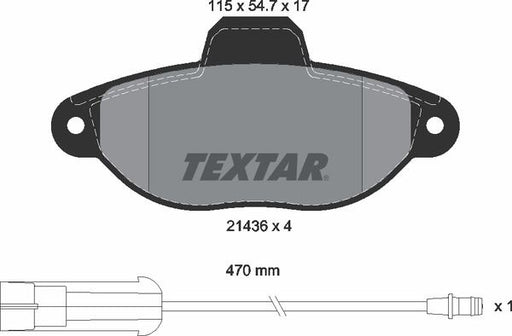 TEXTAR 2143603 Brake Pad Set Front For Bendix Braking System Fits Fiat Punto TEXTAR - Town Parts