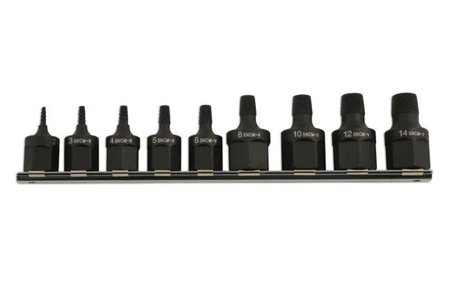 Laser Tools Screw Extractor Set 3/8"D & 1/2"D 9pc - PL