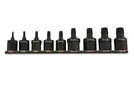 Laser Tools Screw Extractor Set 3/8"D & 1/2"D 9pc - PL
