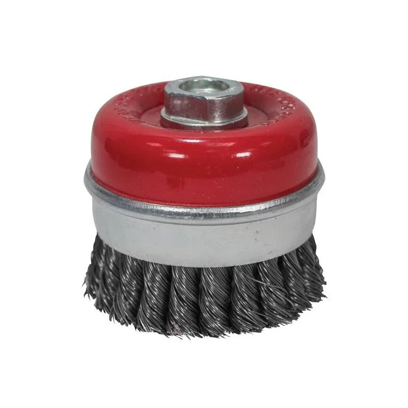 Faithfull Wire Cup Brush Twist Knot M14x2, 0.50mm Steel Wire 65-100mm