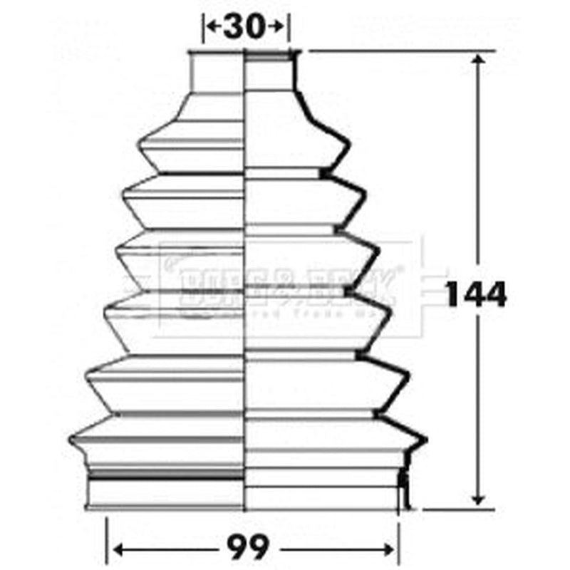 Borg & Beck Drive Shaft Bellow Kit Front Left Thermoplast BCB6101