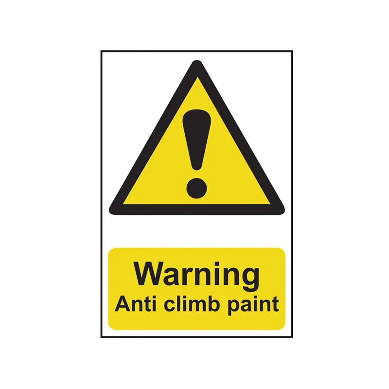 Scan Warning Anti Climb Paint - PVC Sign 200 x 300mm - 1113