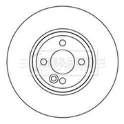 Borg & Beck 2 x Perforated/Vented Front Brake Discs BBD5247