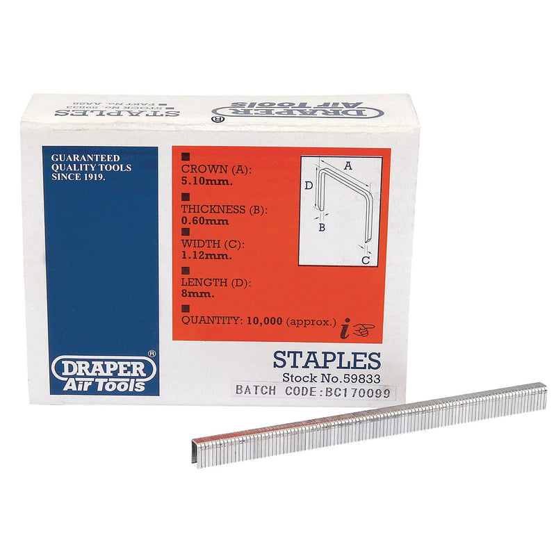 Draper 8mm Staple Pack of 10000