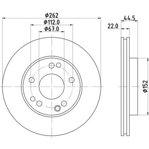DON 2 x Internally Vented Front Brake Discs PCD15272