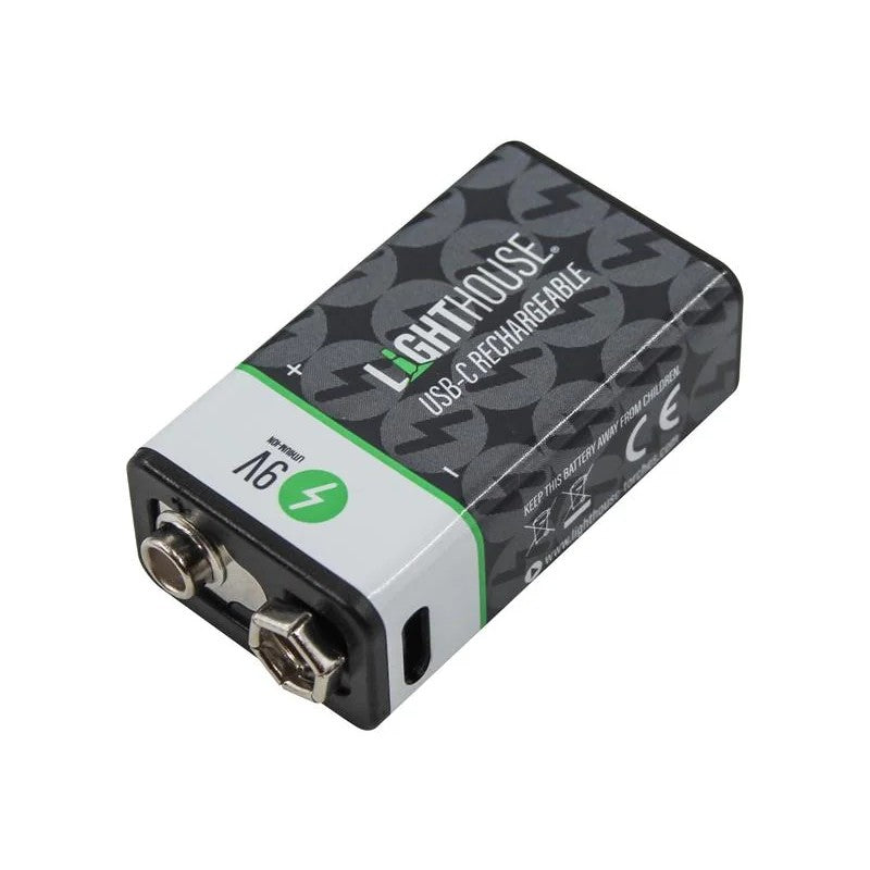 Lighthouse 9V USB-C Rechargeable Li-ion Battery Pack of 2 - L/HBATUSB9V