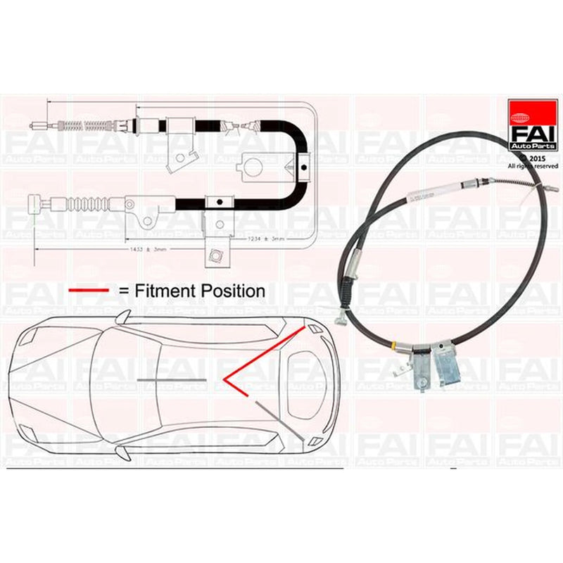 FAI Handbrake Cable Right Rear FBC0109