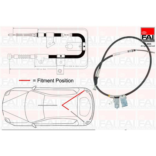 FAI Handbrake Cable Right Rear FBC0109