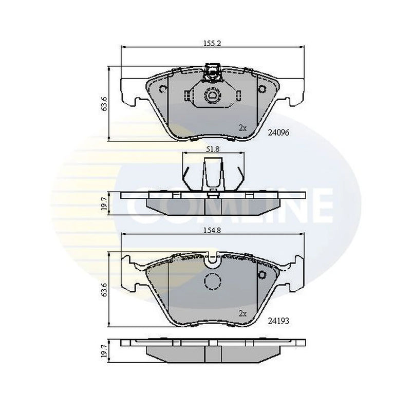 Comline 4 x Front Brake Pad Set CBP01300