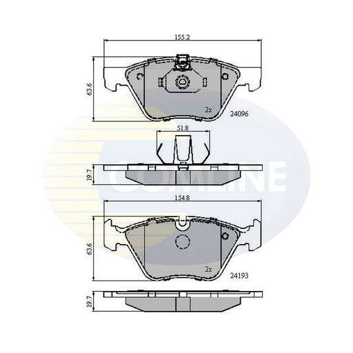 Comline 4 x Front Brake Pad Set CBP01300