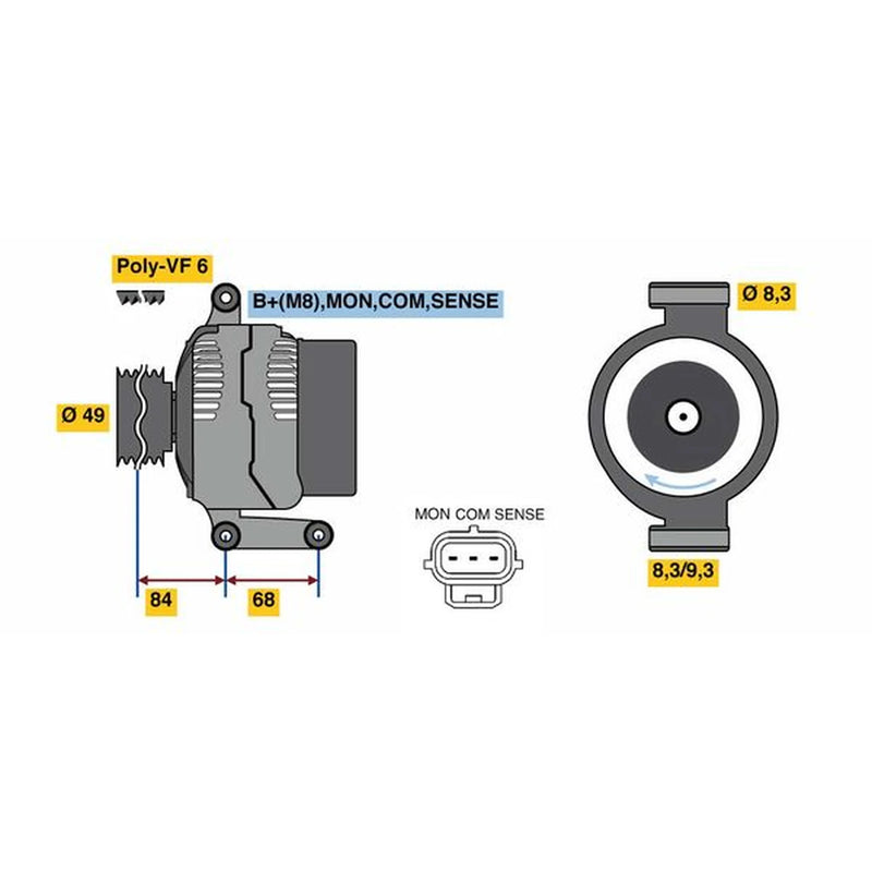 Bosch Car Alternator 12V 0 986 049 670