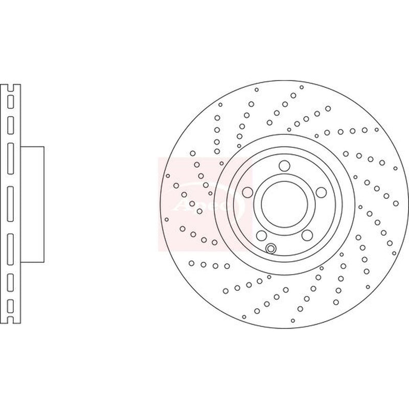 Apec 2 x Perforated/Vented Front Brake Discs DSK3345