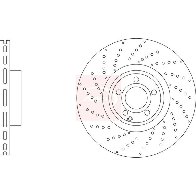 Apec 2 x Perforated/Vented Front Brake Discs DSK3345