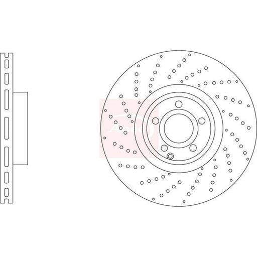 Apec 2 x Perforated/Vented Front Brake Discs DSK3345
