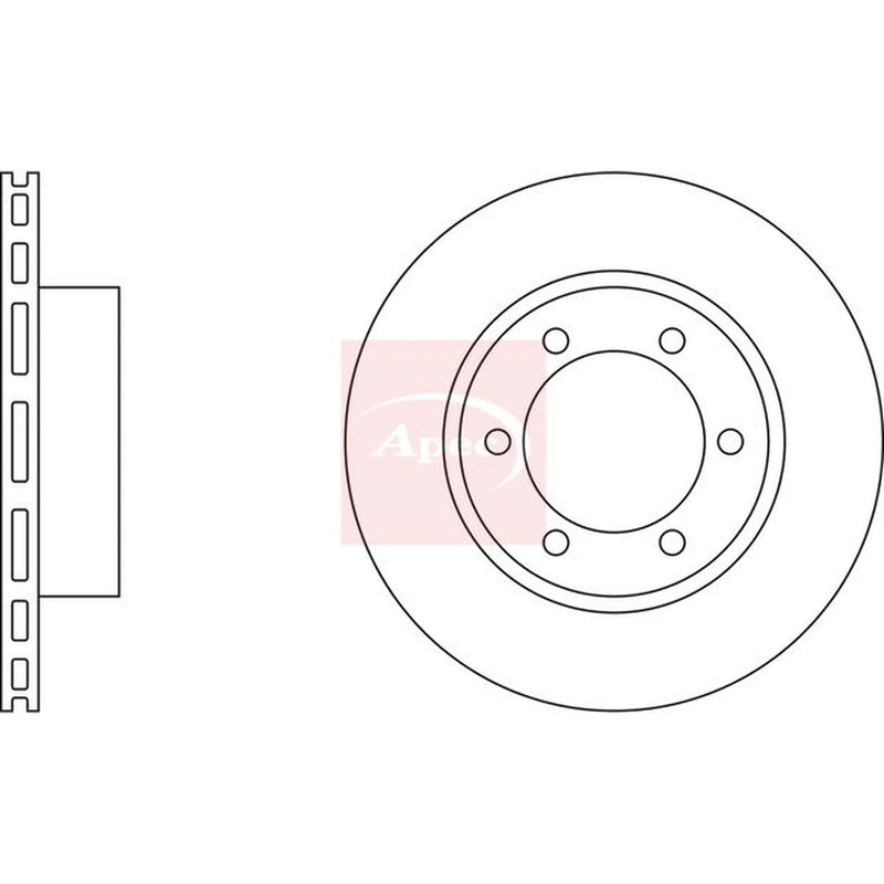 Apec 2 x Vented Front Brake Discs DSK2022