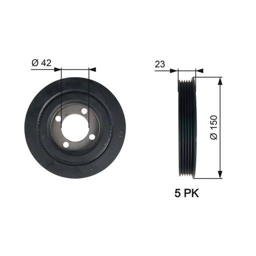 Gates Crank Shaft Belt Pulley TVD1026