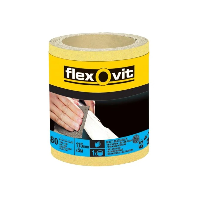 Flexovit High Performance Sanding Roll 115mm x 5m Extra Coarse 40G - 66261104021