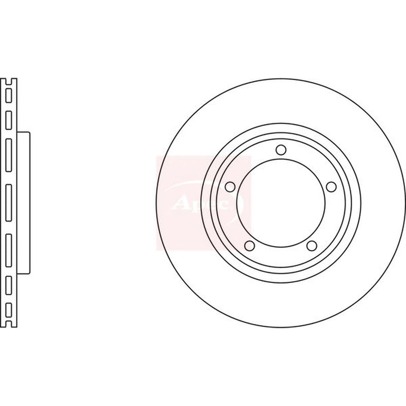 Apec 2 x Vented Front Brake Discs DSK2042