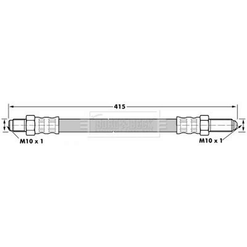 Borg & Beck Brake Hydraulic Hose Line Front Left BBH7024