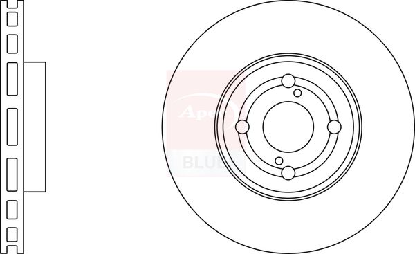 Apec 2 x Brake Disc Set Vented