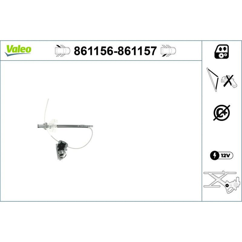 Valeo Electric Window Regulator Lifter Left 861156