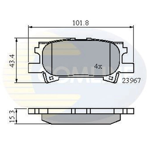 Comline 4 x Rear Brake Pad Set CBP01279
