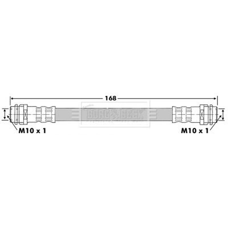Borg & Beck Brake Hydraulic Hose Line Rear Left BBH6632