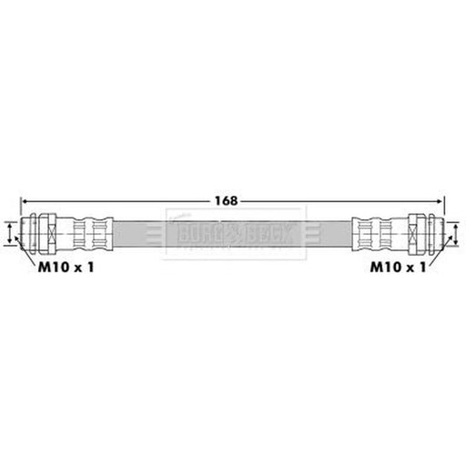 Borg & Beck Brake Hydraulic Hose Line Rear Left BBH6632