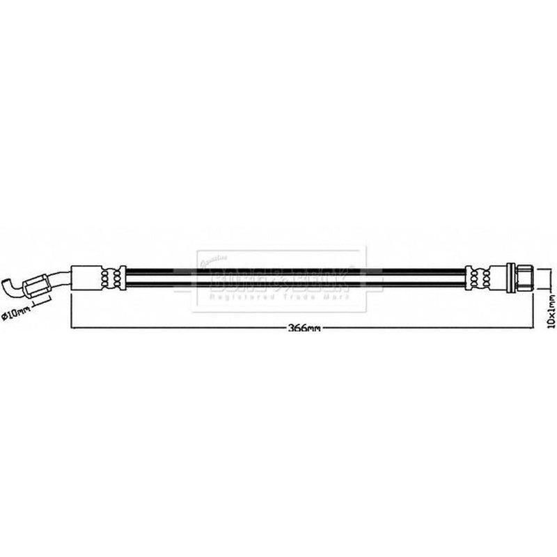Borg & Beck Brake Hydraulic Hose Line Rear Left BBH8262